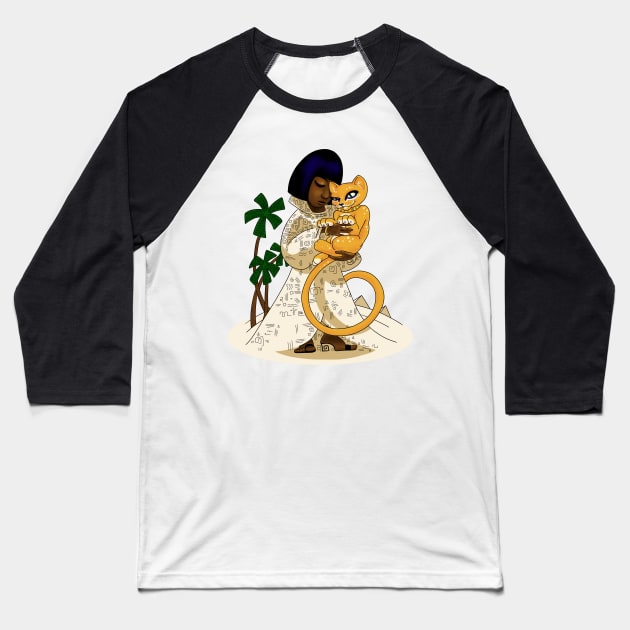 Golden Goddess Baseball T-Shirt by hideedoodle